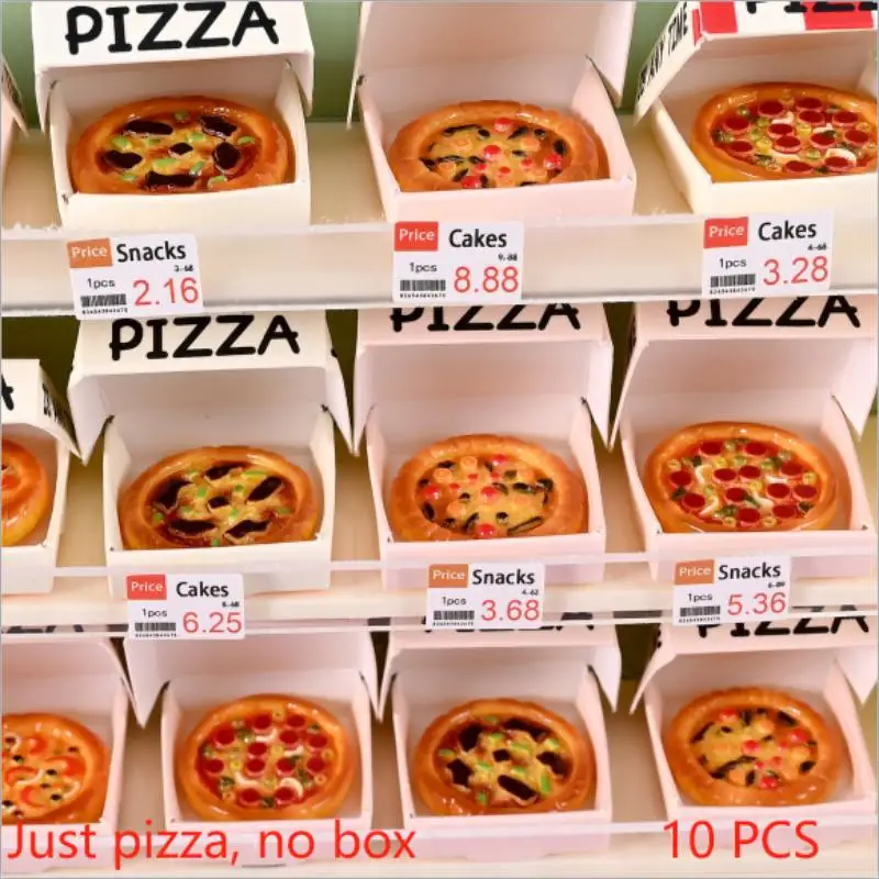 Kids Toys House - 10 PCS Dollhouse Miniature Simulated Pizza