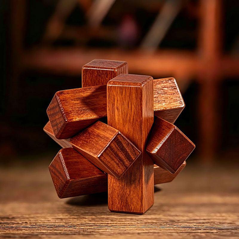 Wooden Puzzle Kids - Wooden Knot Puzzle IQ Logic Training