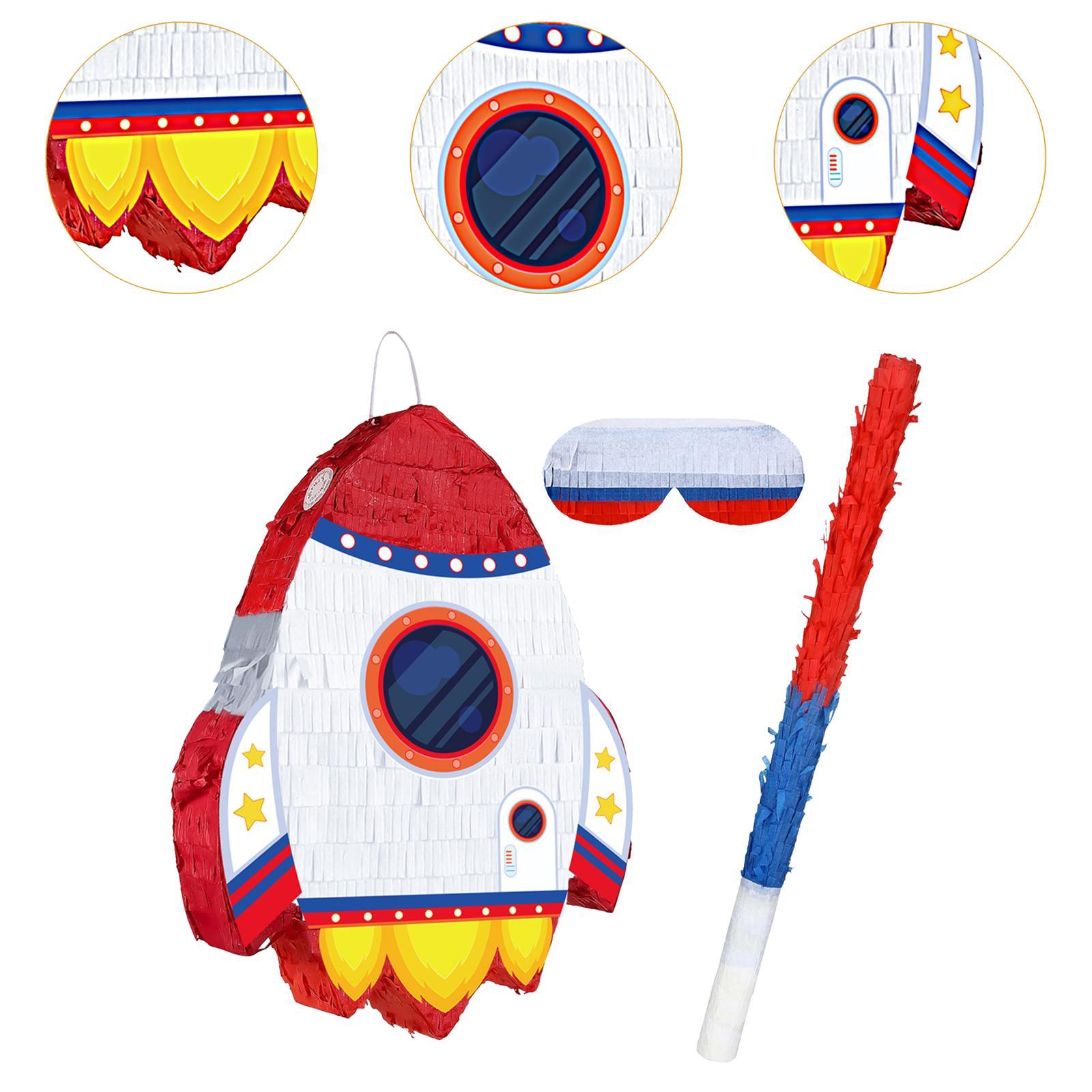 Kids Toys And Games - Rockets Pinatas Bundle with Blindfold and