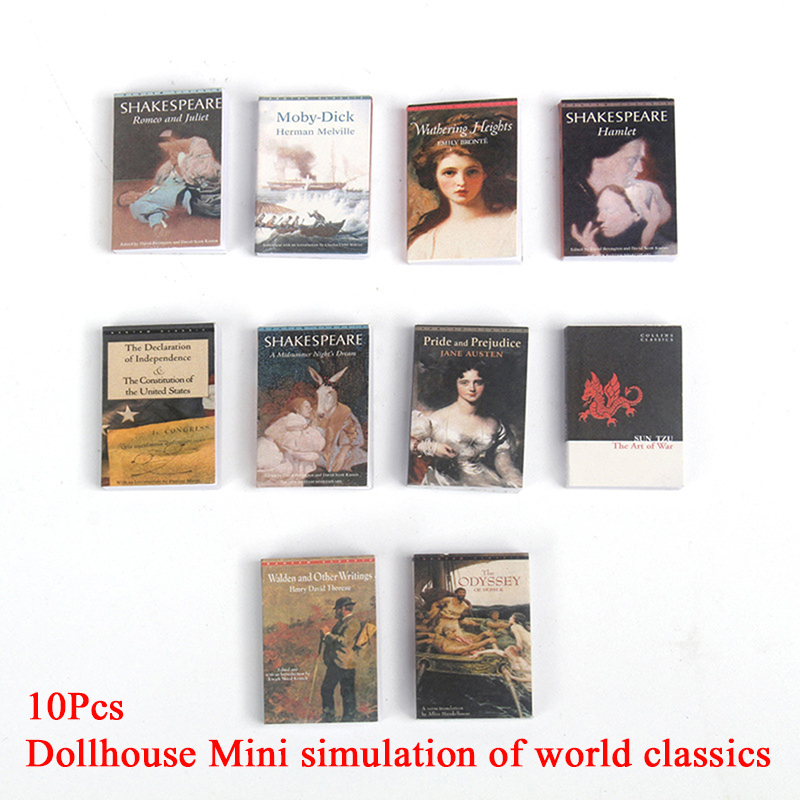 Kids Toys House - 10Pcs 1/12 Dollhouse Simulation Book Ornament