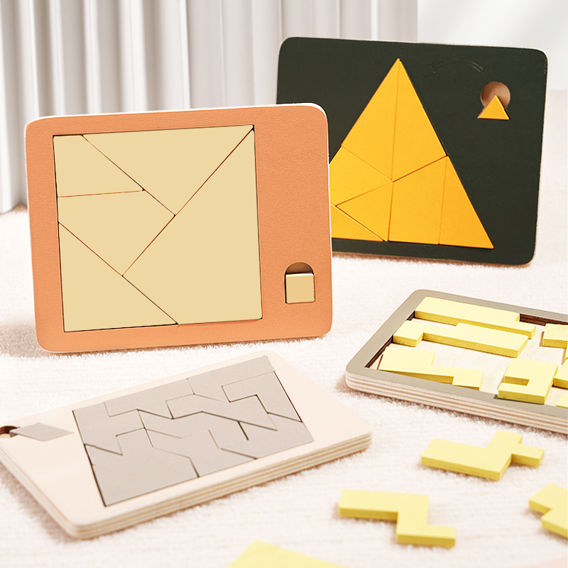 Wooden Puzzle Kids - Wooden Geometric Puzzles Challenge Impossible Brain