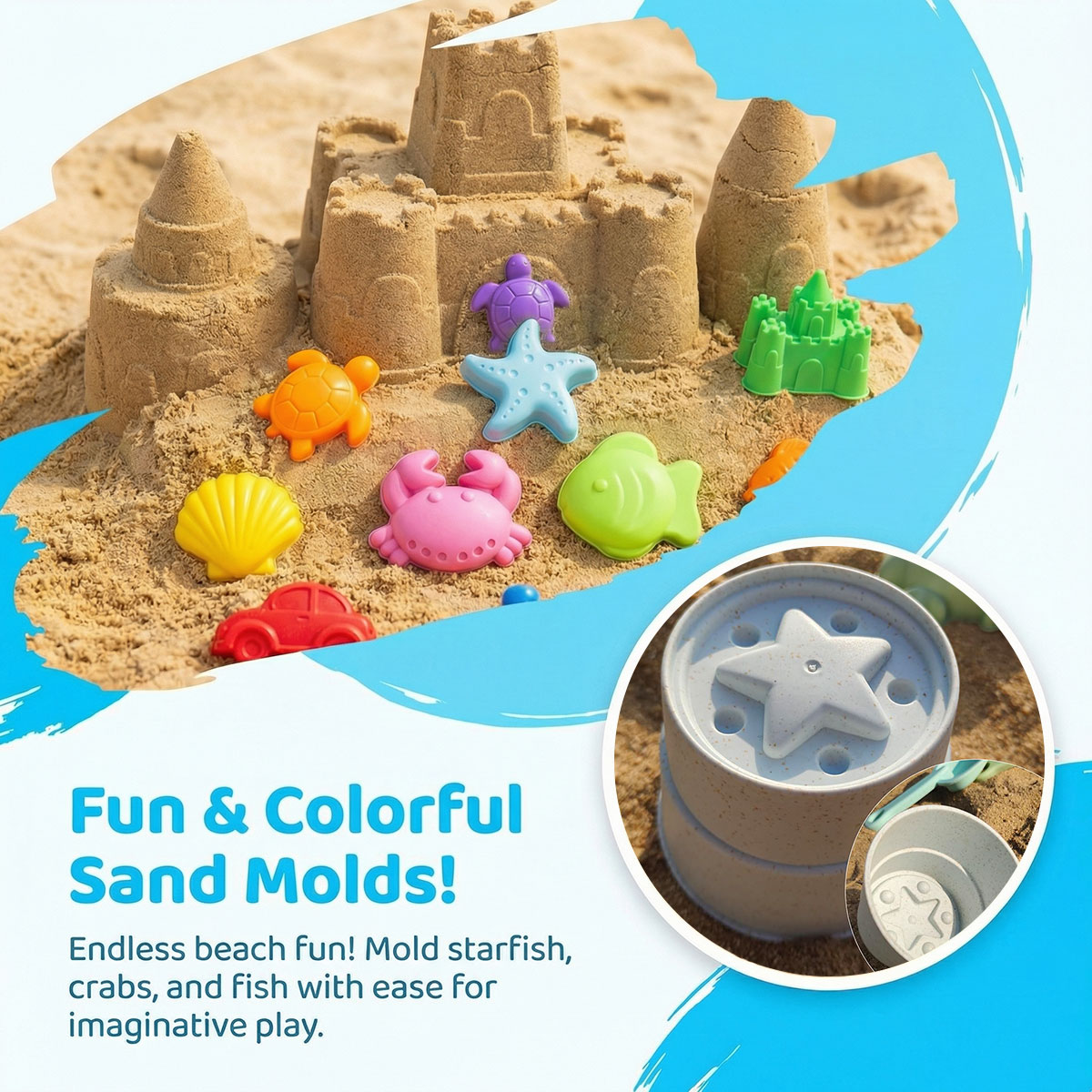 Small Creative Beach Mold Set  - Kinetic Sand Mold review and price
