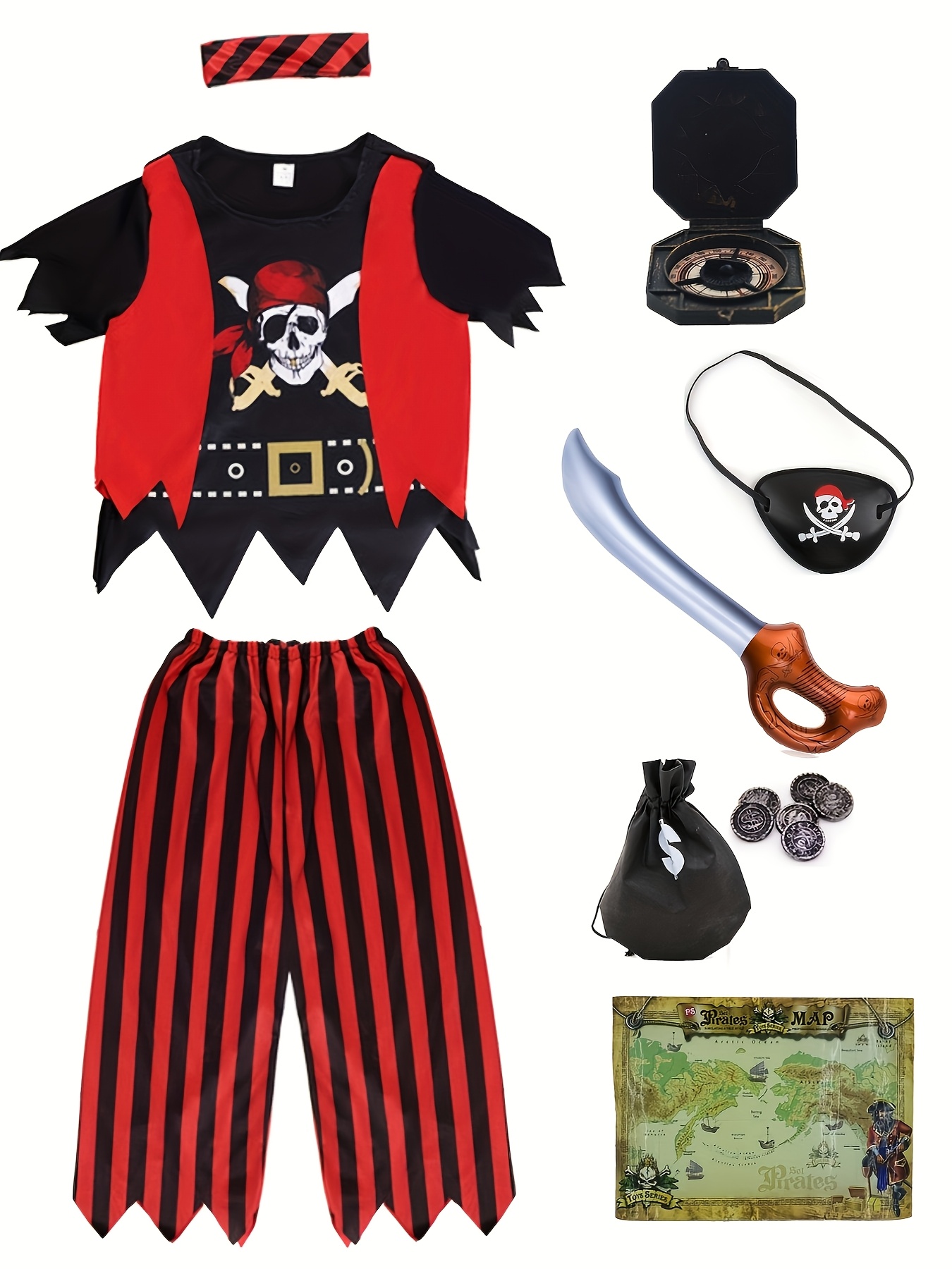 Kids Pirate Costume Set Hallow - Kids Toys Set review and price