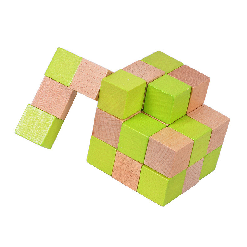 Wooden Snake Cube Puzzle IQ Lo - Wooden Puzzle Kids review and price