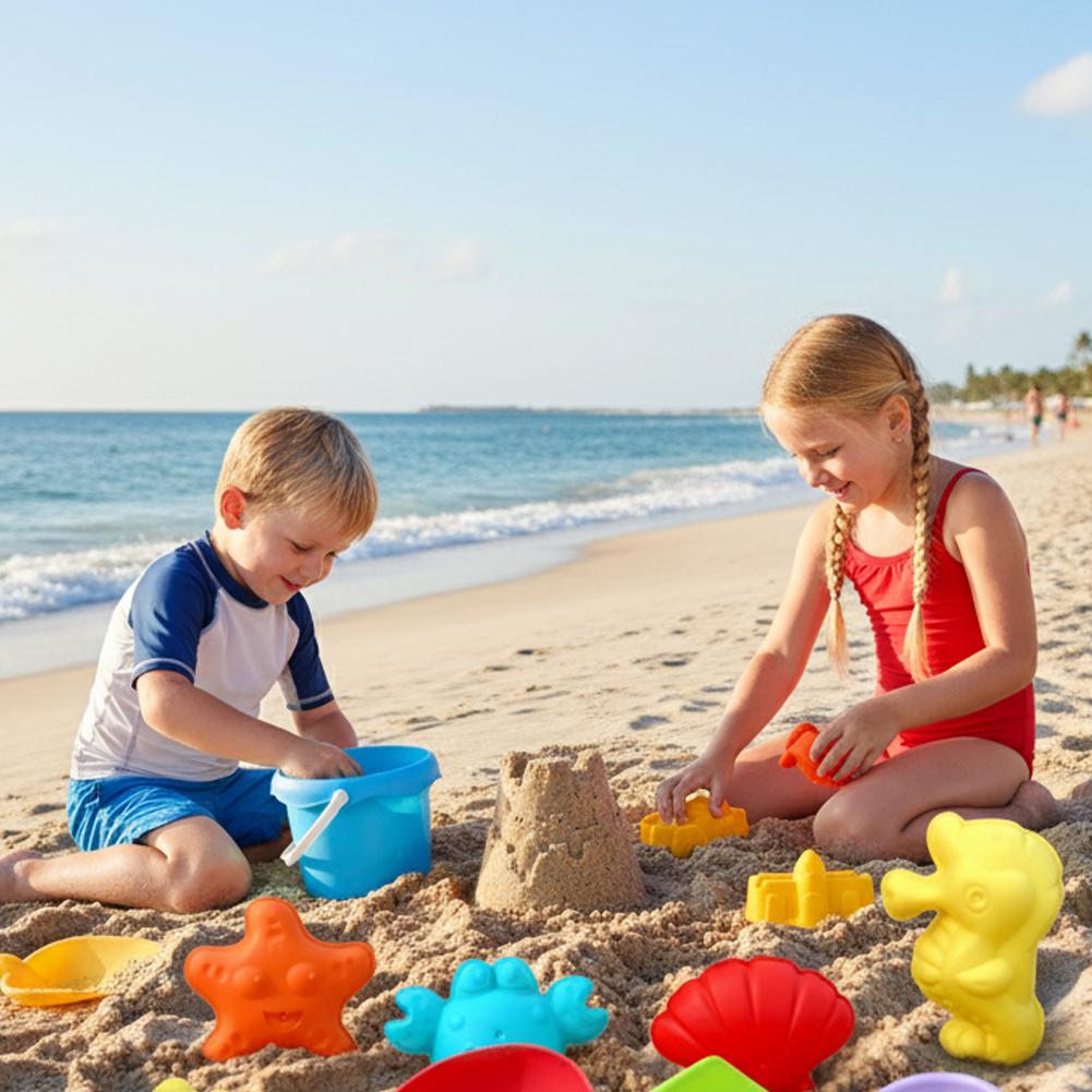 17Pcs Kids Beach Toys Set with - Kinetic Sand Mold review and price
