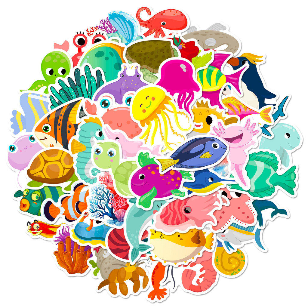 50Pcs Marine Life Stickers Dol - Kids Toys In Store review and price