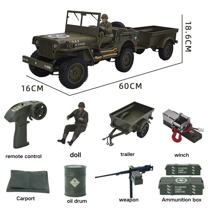 JJRC C8815 RC Car 1941 JEEP WI - Kids Toys Under $10 review and price